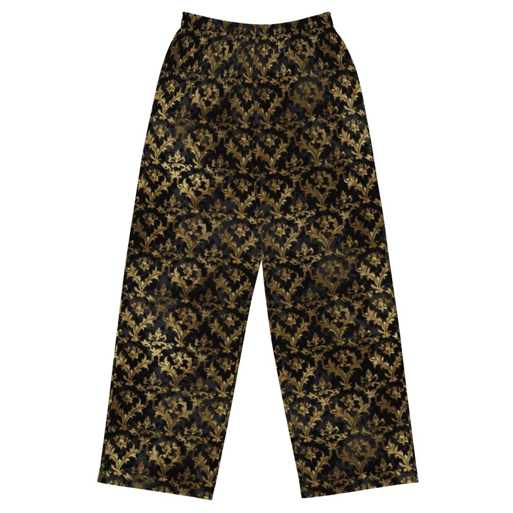 Gilded Damask on Wide-Leg Pants — Front