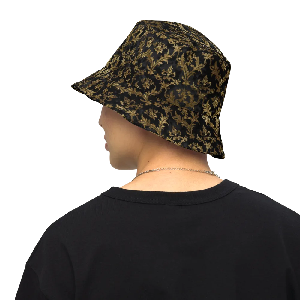 Gilded Damask on Reversible Bucket Hat — Back Inside