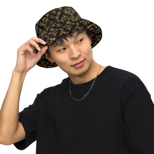 Gilded Damask on a Reversible Bucket Hat