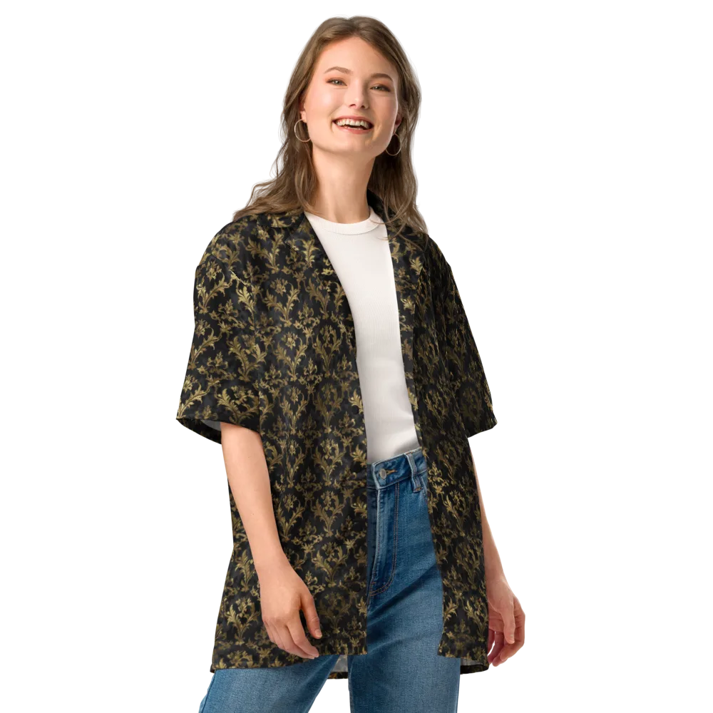 Gilded Damask on Button Shirt — Front