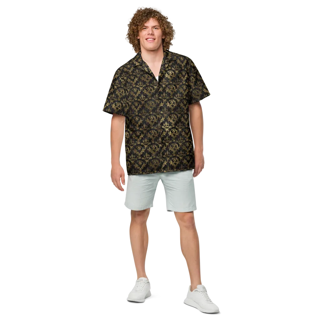 Gilded Damask on Button Shirt — Front