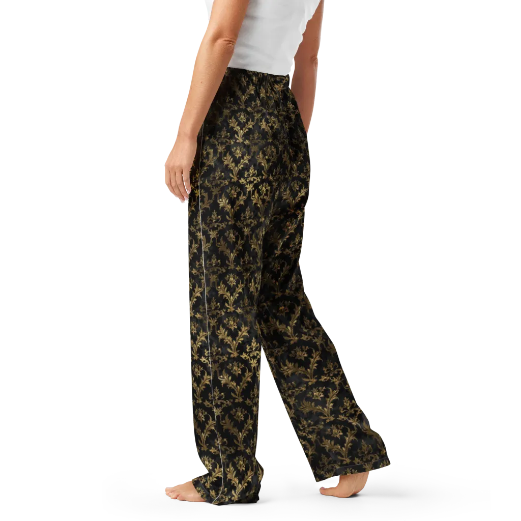 Gilded Damask on Women's Pajama Pants — Left