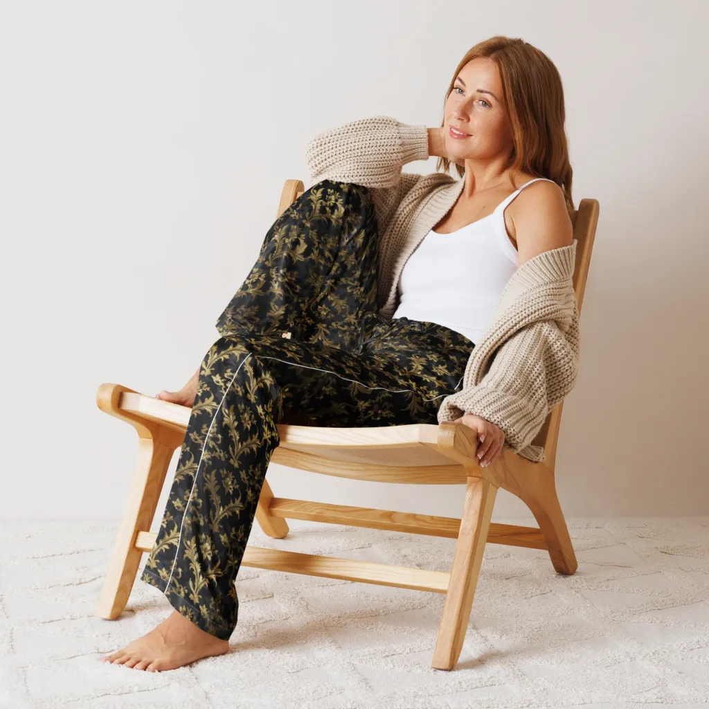 Gilded Damask on Women's Pajama Pants — Front