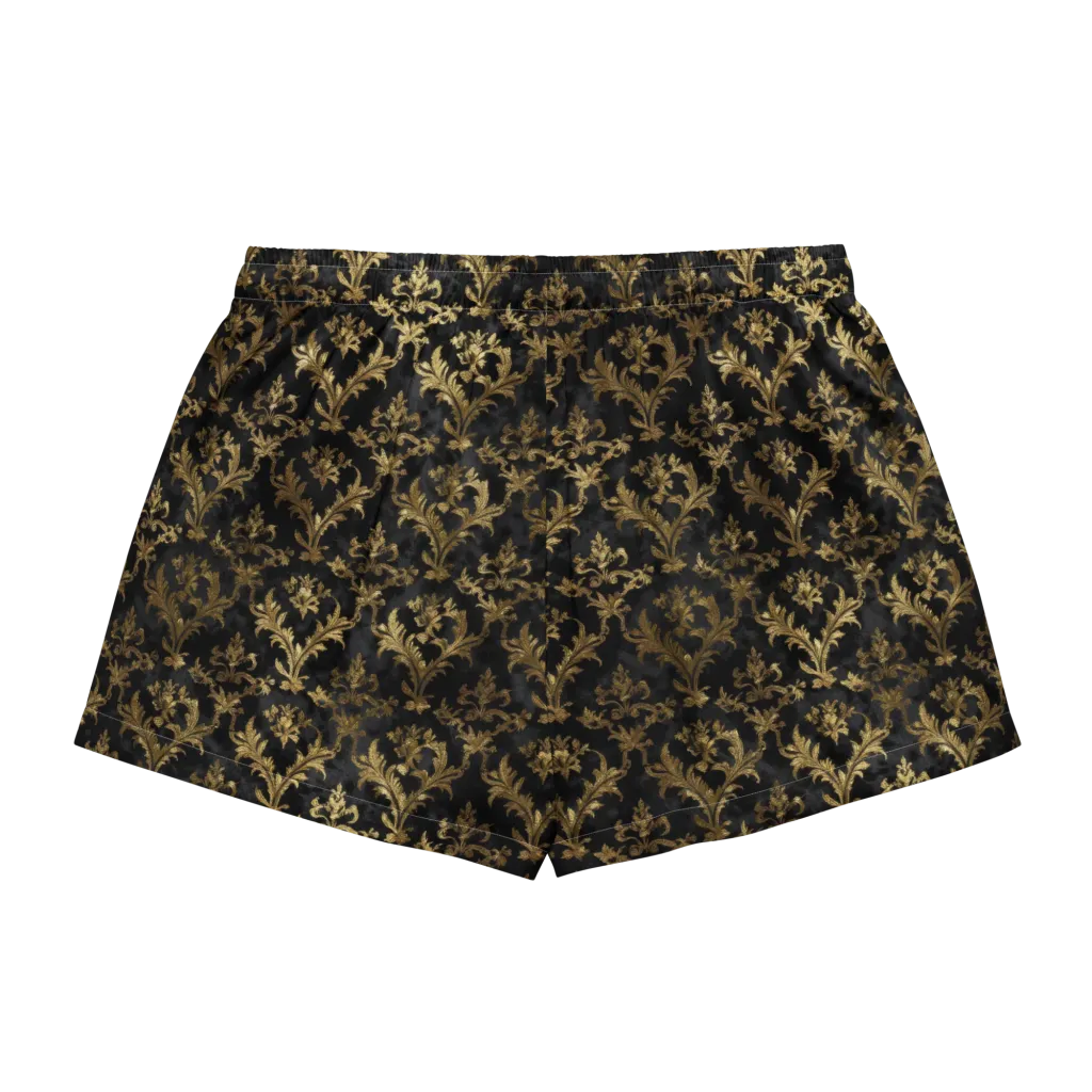 Gilded Damask on Women's Pajama Shorts — Back