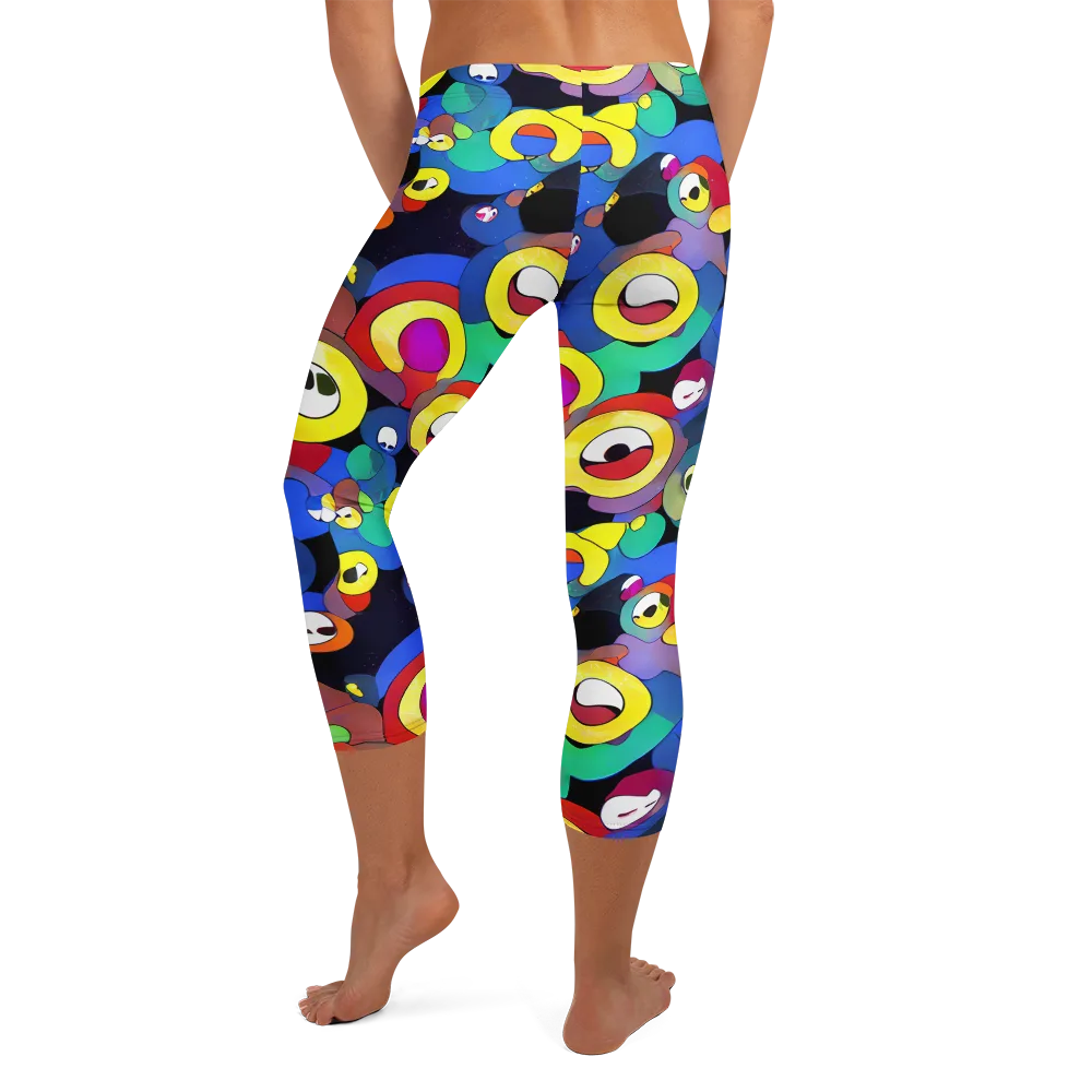 Neon Watchers on Capri Leggings — Back