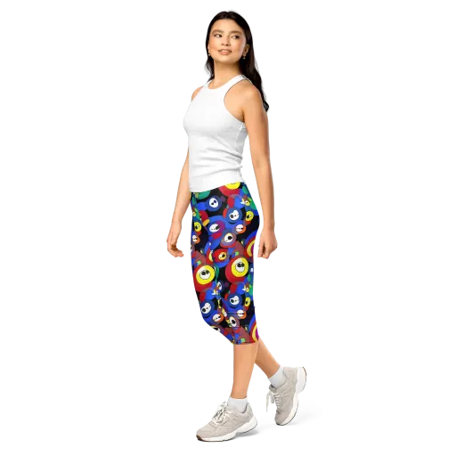 Neon Watchers on a Capri Leggings