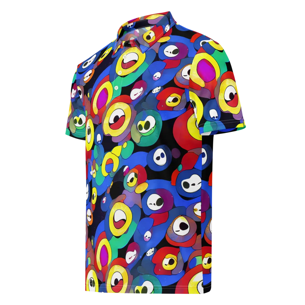 Neon Watchers on Men's Slim Fit Polo Shirt — Left Front