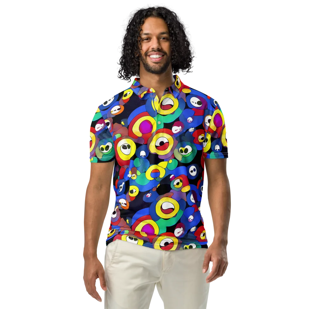 Neon Watchers on Men's Slim Fit Polo Shirt — Front
