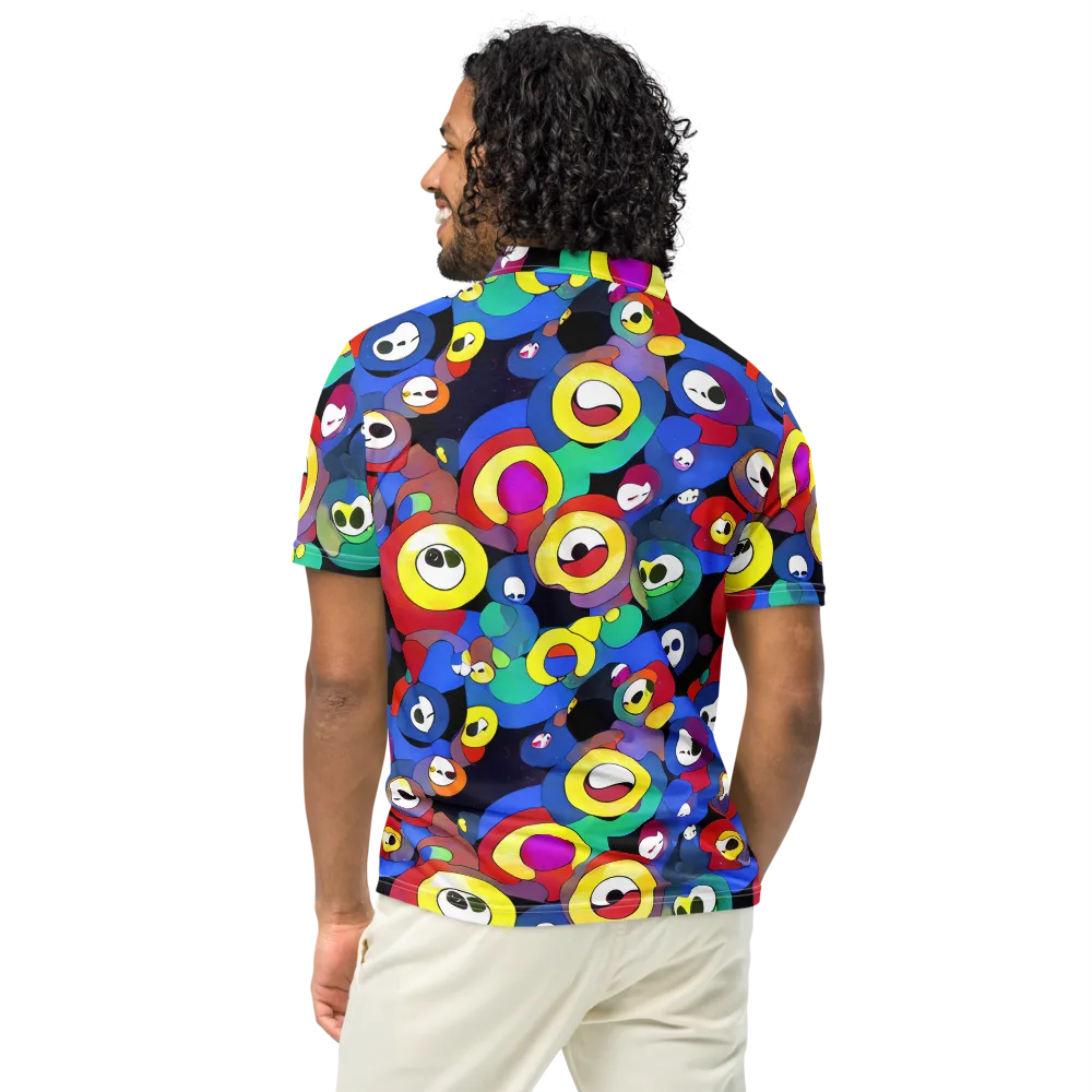 Neon Watchers on Men's Slim Fit Polo Shirt — Back