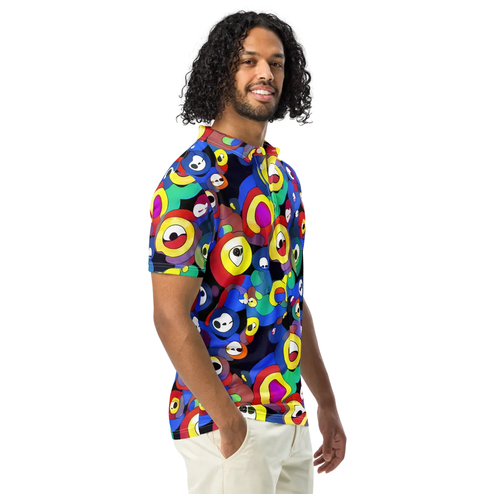 Neon Watchers on Men's Slim Fit Polo Shirt — Right Front