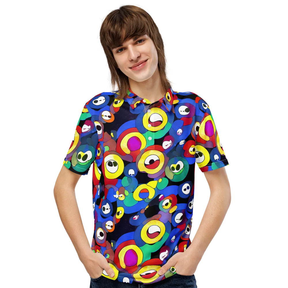 Neon Watchers on Men's Slim Fit Polo Shirt — Front