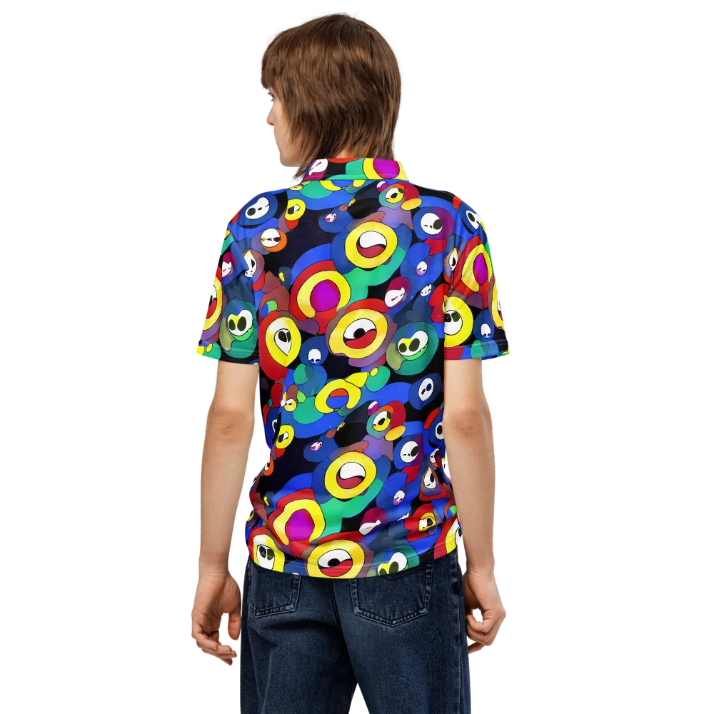 Neon Watchers on Men's Slim Fit Polo Shirt — Back