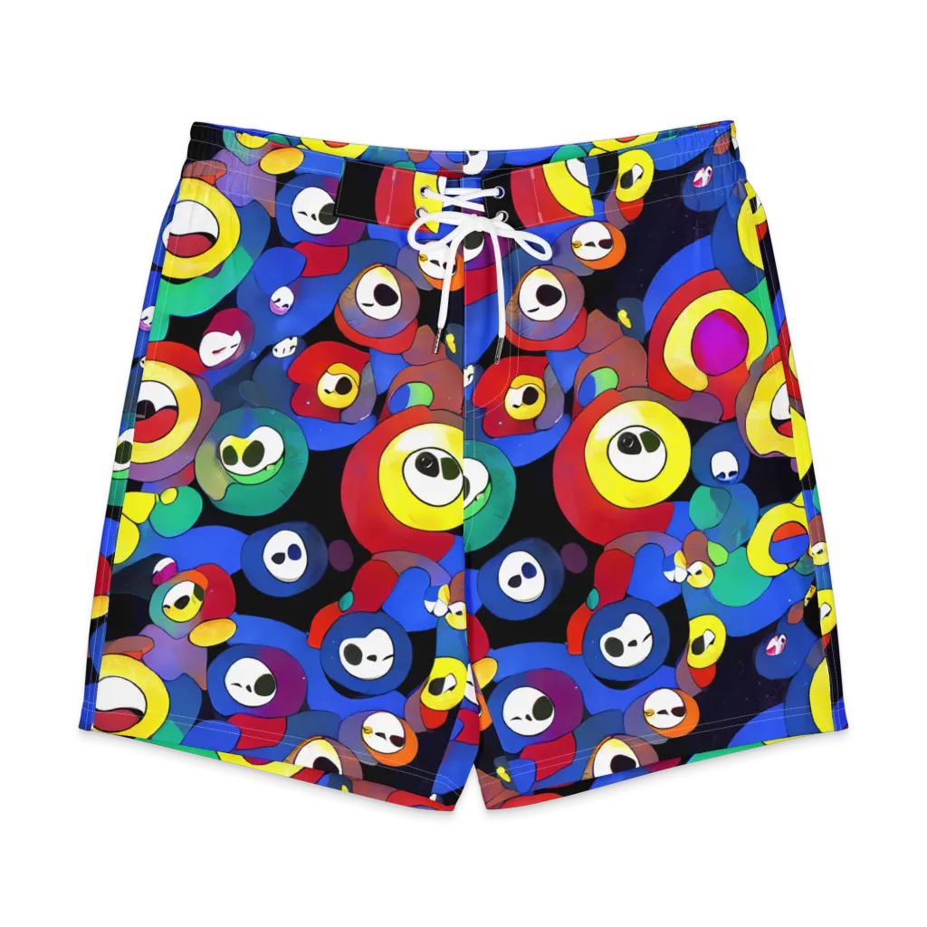Neon Watchers on Men's Board Shorts — Front