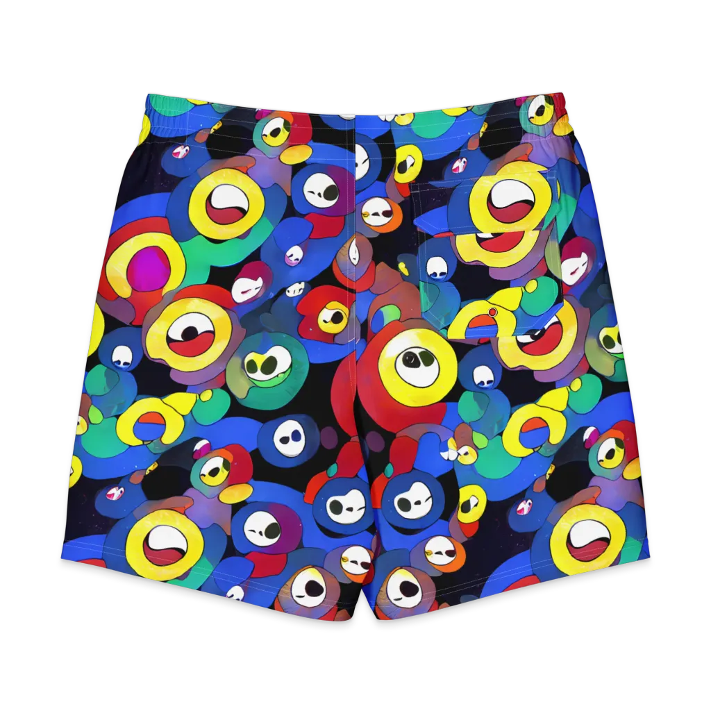 Neon Watchers on Men's Board Shorts — Back