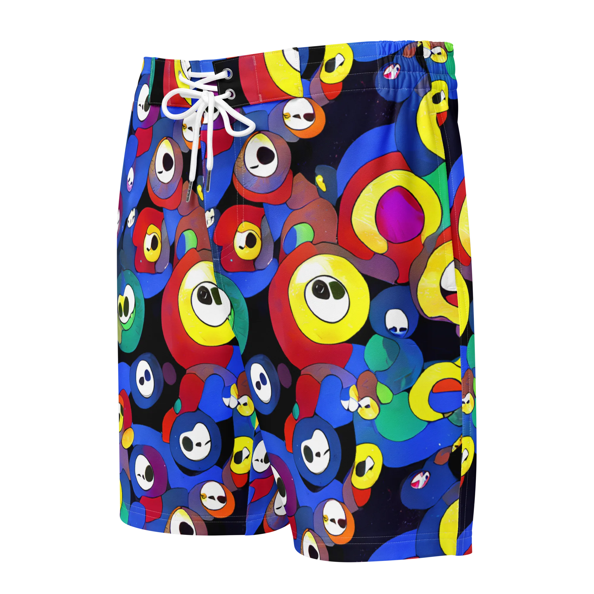 Neon Watchers on Men's Board Shorts — Front