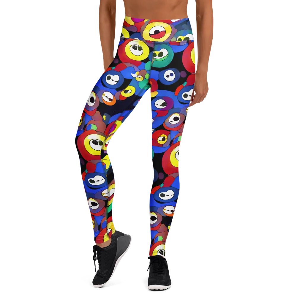 Neon Watchers on Yoga Leggings — Front