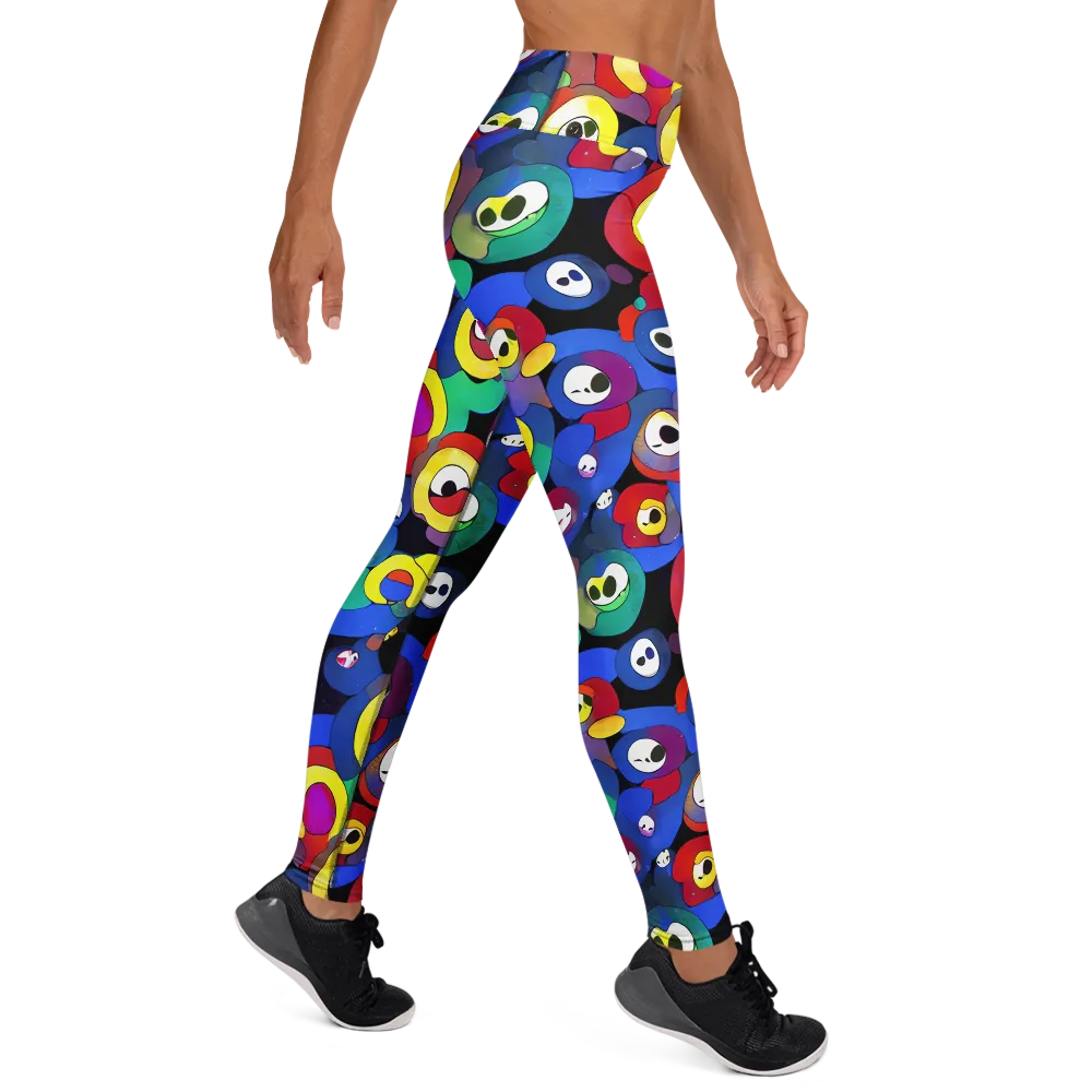 Neon Watchers on Yoga Leggings — Right