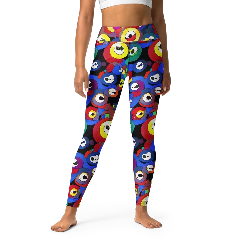 Neon Watchers on Yoga Leggings — Front