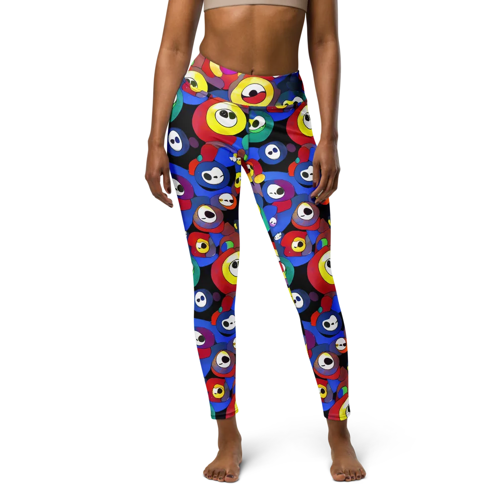 Neon Watchers on Yoga Leggings — Front