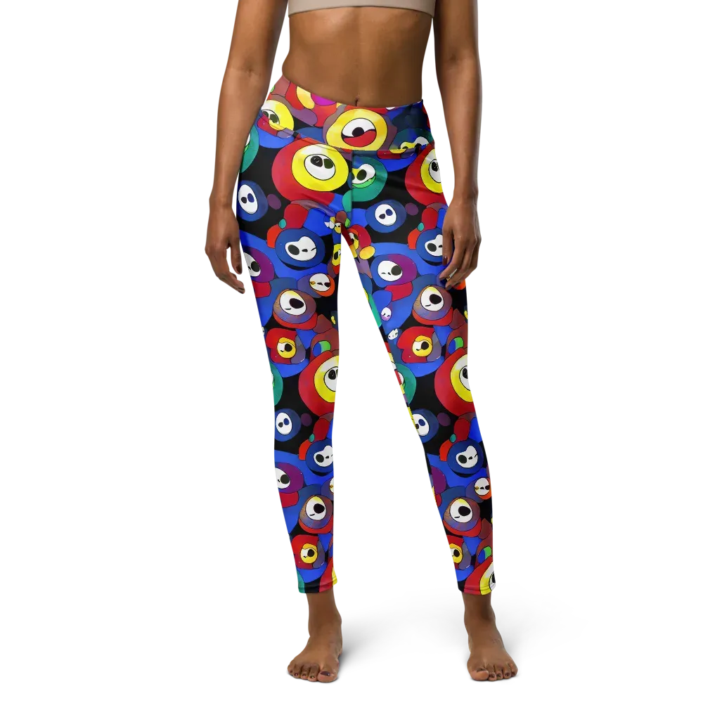 Neon Watchers on Yoga Leggings — Front