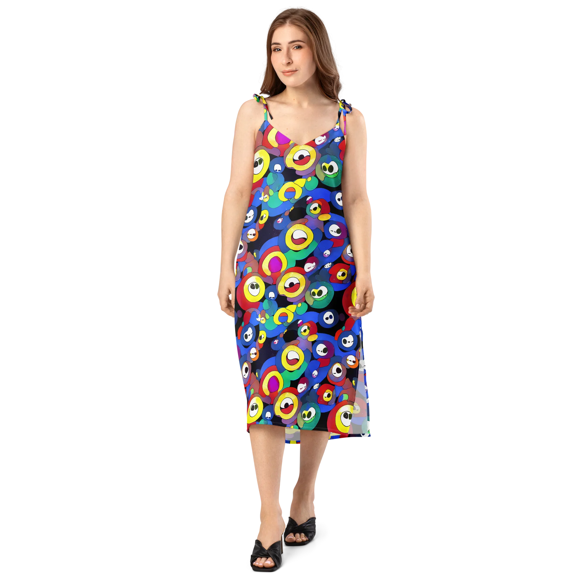 Neon Watchers on Slip Dress — Front