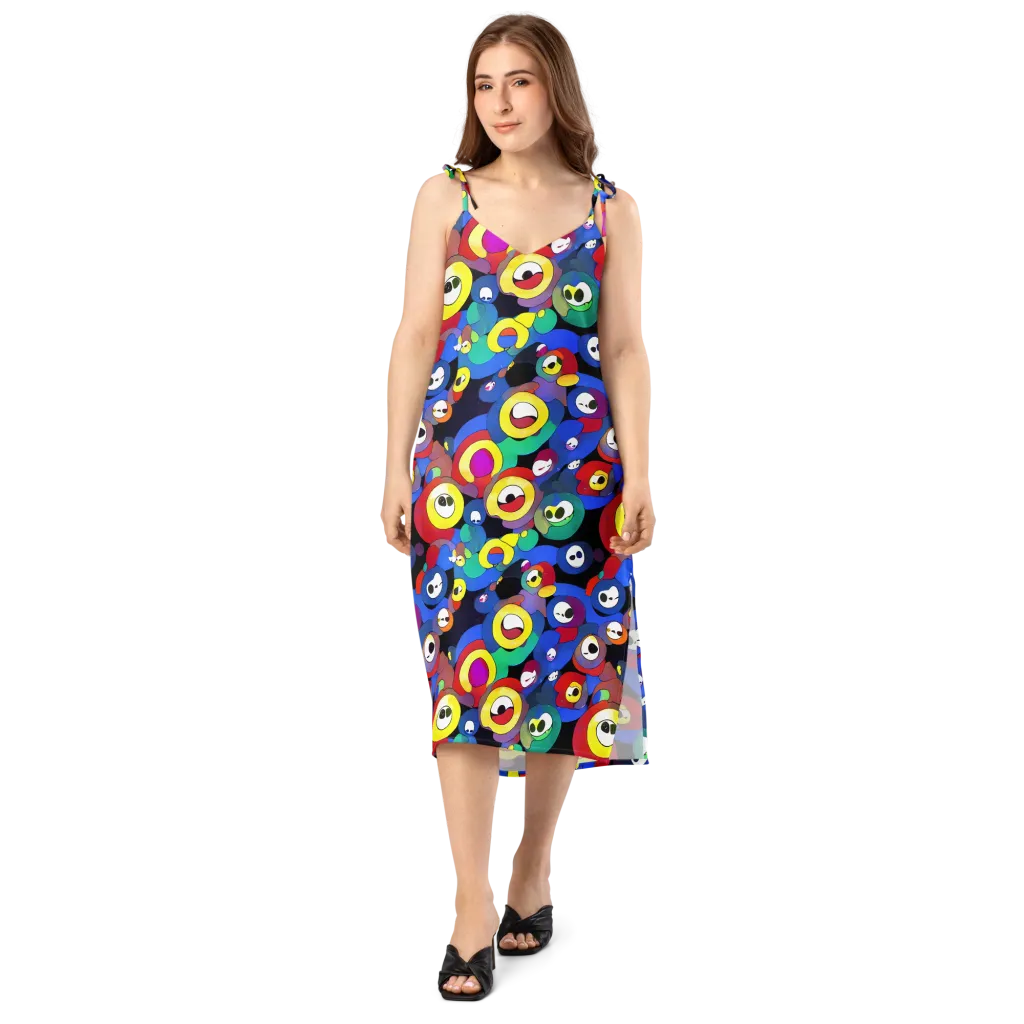 Neon Watchers on Slip Dress — Front