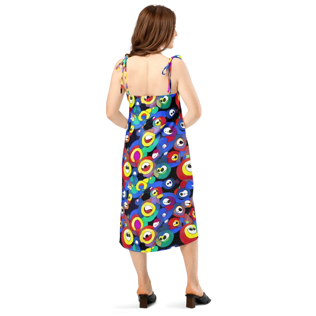Neon Watchers on Slip Dress — Back