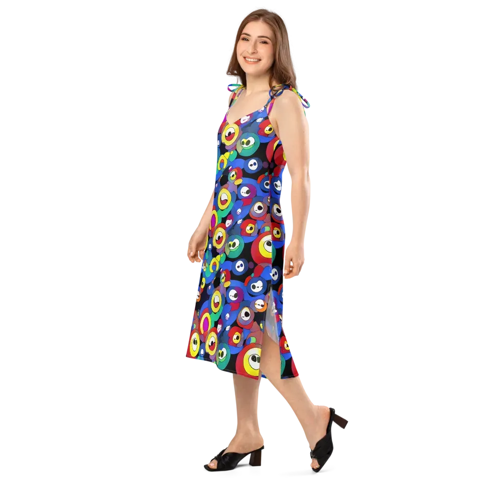 Neon Watchers on Slip Dress — Left Front