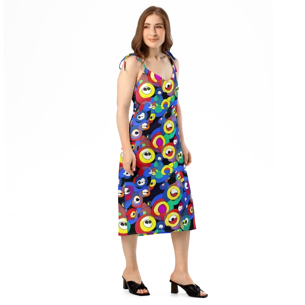 Neon Watchers on Slip Dress — Right Front