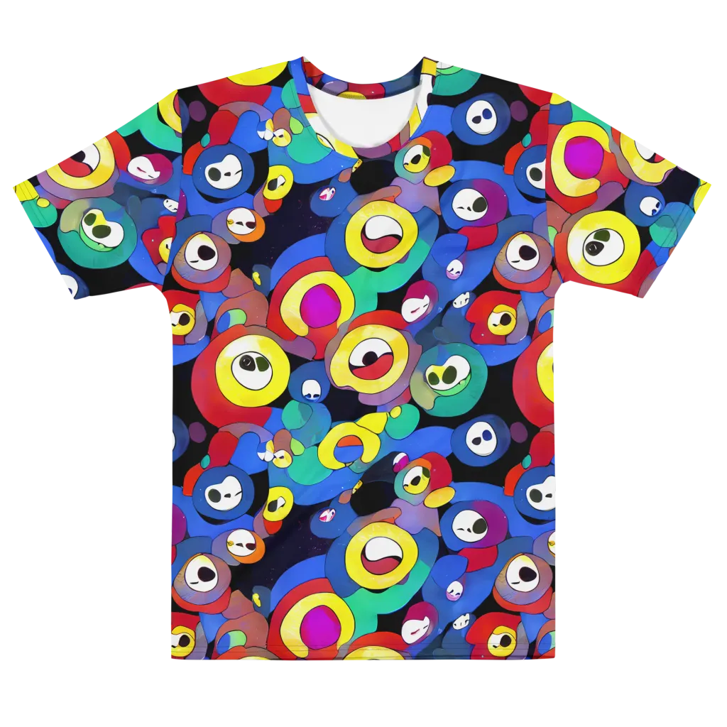 Neon Watchers on Men's Cotton Crew Neck T-Shirt — Front