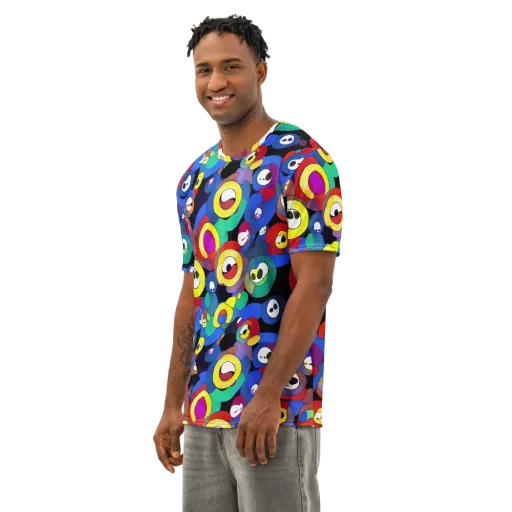 Neon Watchers on a Men's Cotton Crew Neck T-Shirt