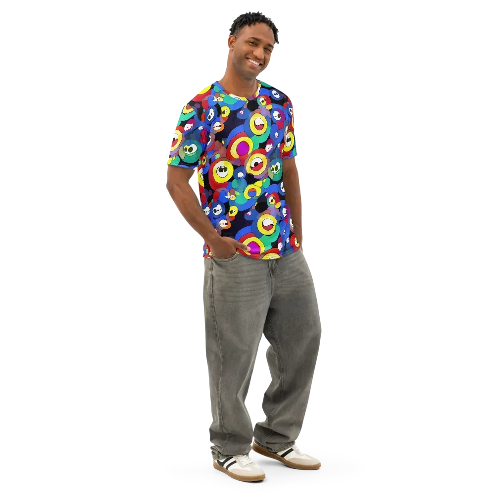 Neon Watchers on Men's Cotton Crew Neck T-Shirt — Right Front