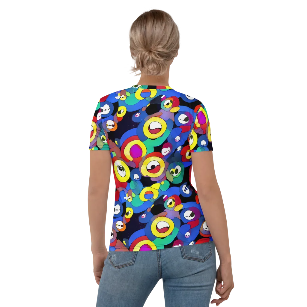 Neon Watchers on Women's Crew Neck T-Shirt — Back
