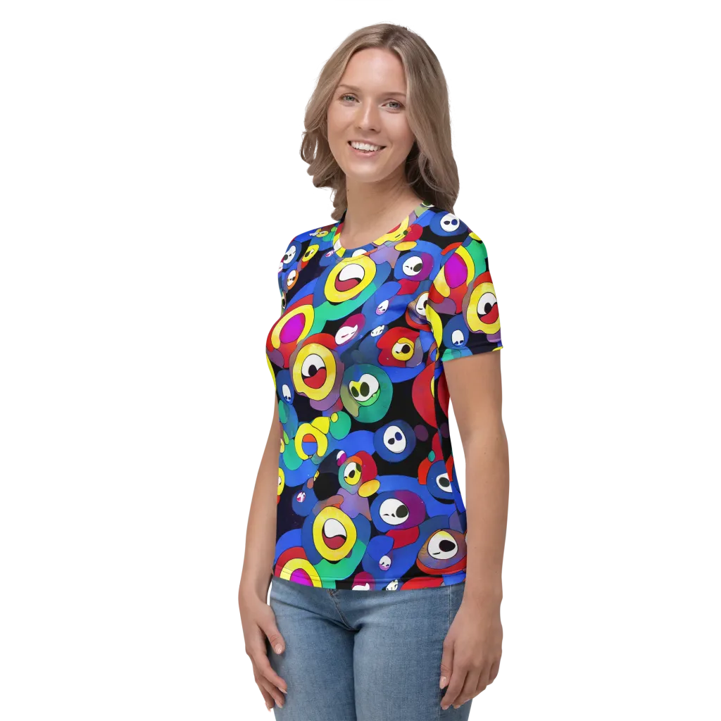 Neon Watchers on Women's Crew Neck T-Shirt — Left
