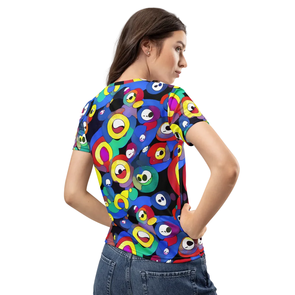 Neon Watchers on Women's Crew Neck T-Shirt — Back