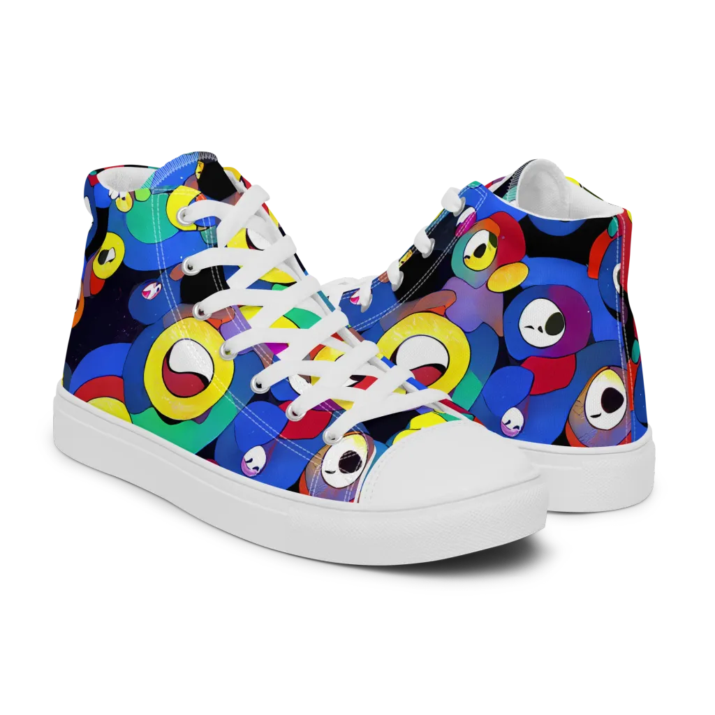 Neon Watchers on Women's High Top Canvas Shoes — Right