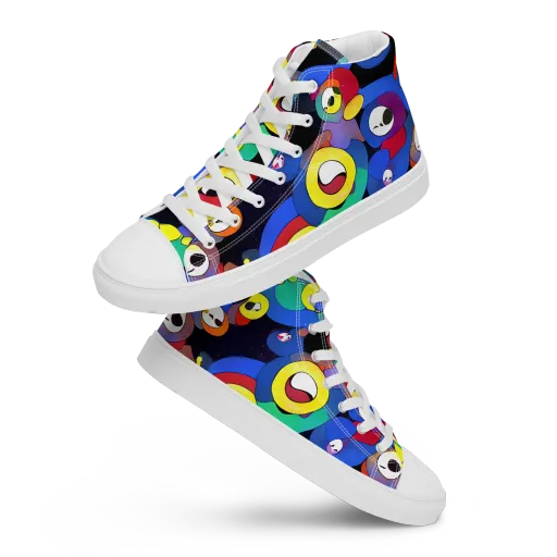 Neon Watchers on a Women's High Top Canvas Shoes