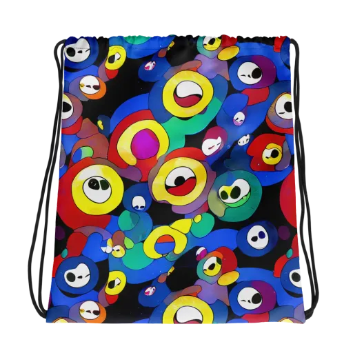 Neon Watchers on a Drawstring Bag
