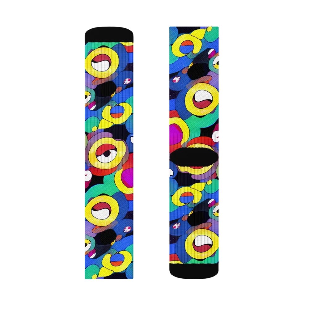 Neon Watchers on Socks — Right Sock
