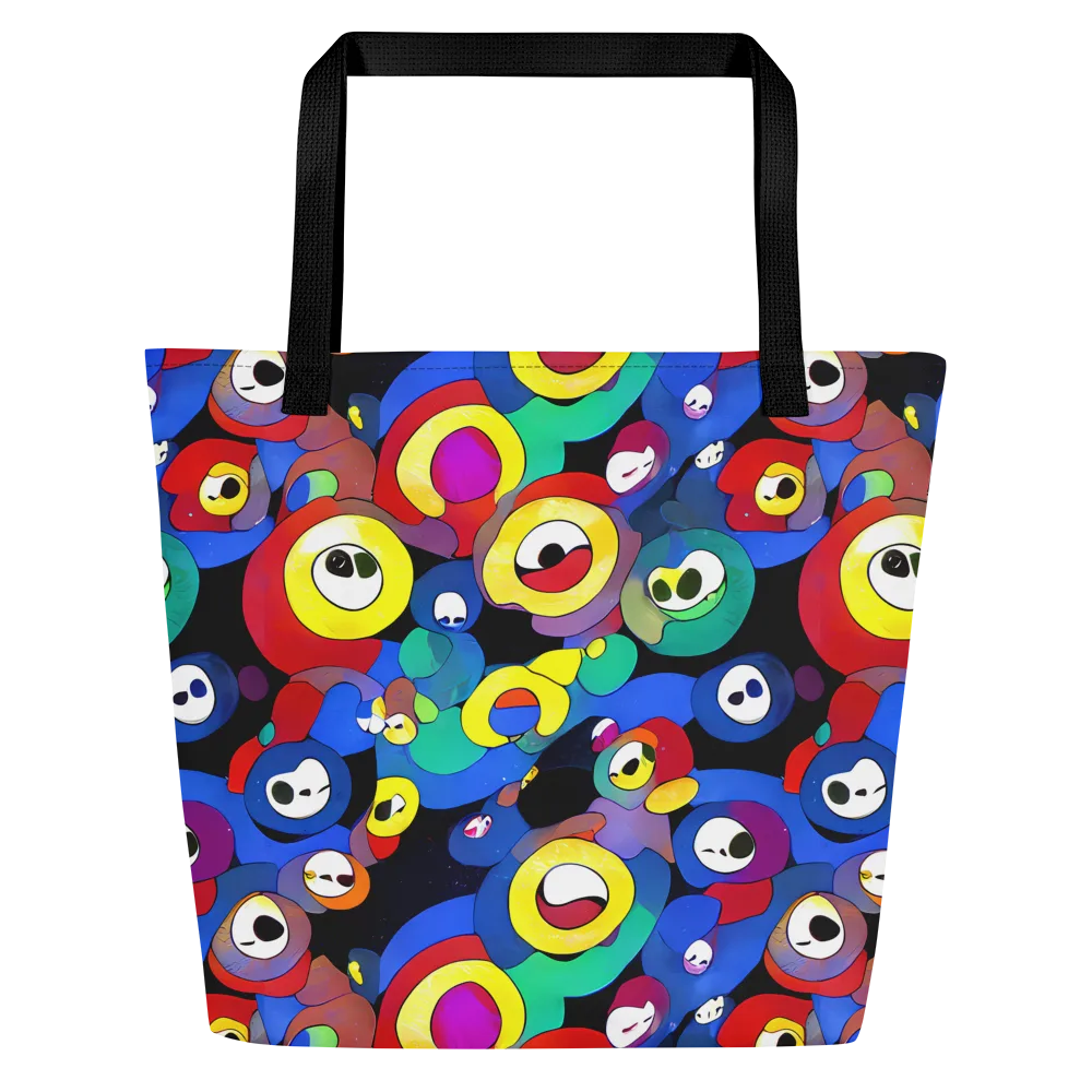 Neon Watchers on Large Tote Bag W/ Pocket — Front