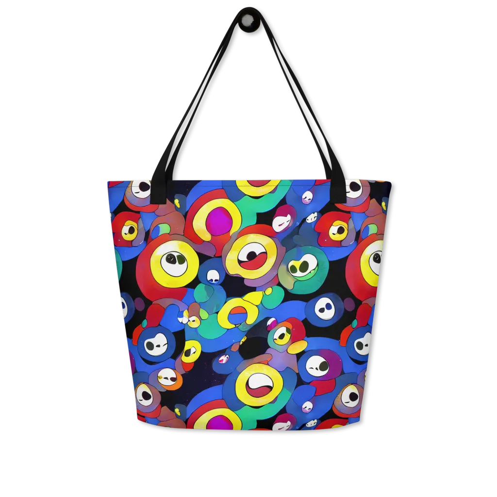 Neon Watchers on Large Tote Bag W/ Pocket — Front