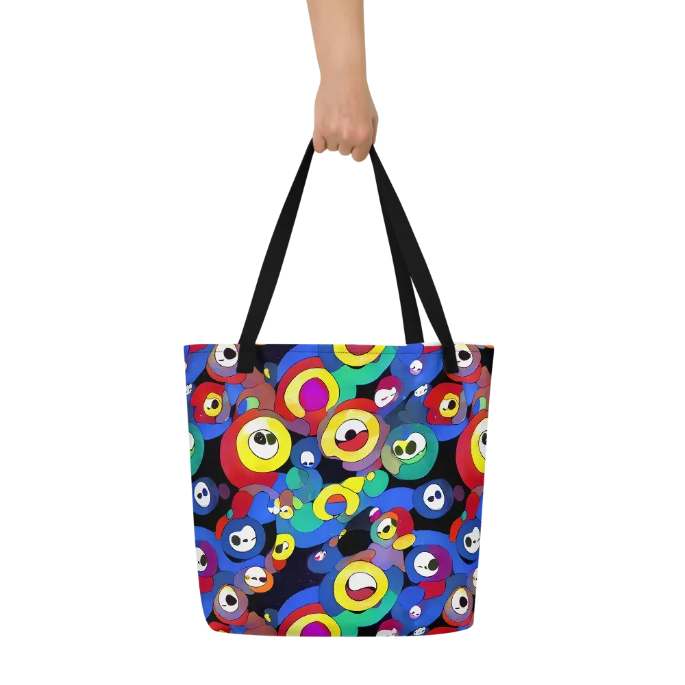 Neon Watchers on Large Tote Bag W/ Pocket — Front