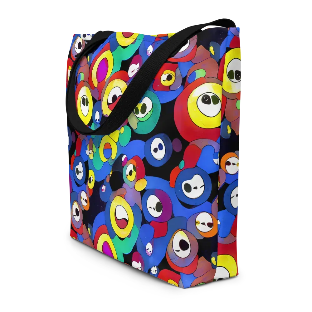 Neon Watchers on Large Tote Bag W/ Pocket — Front