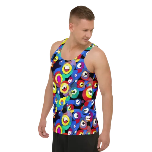Neon Watchers on a Men's Tank Top