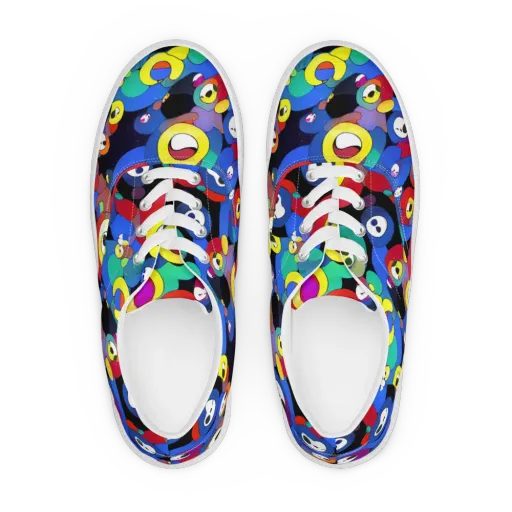 Neon Watchers on a Men's Lace-Up Canvas Shoes