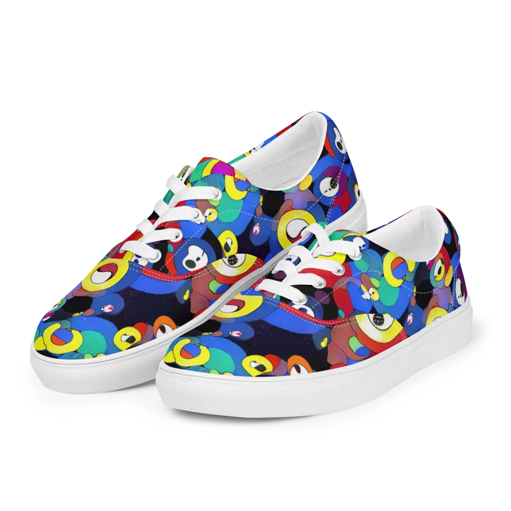 Neon Watchers on Men's Lace-Up Canvas Shoes — Left Front
