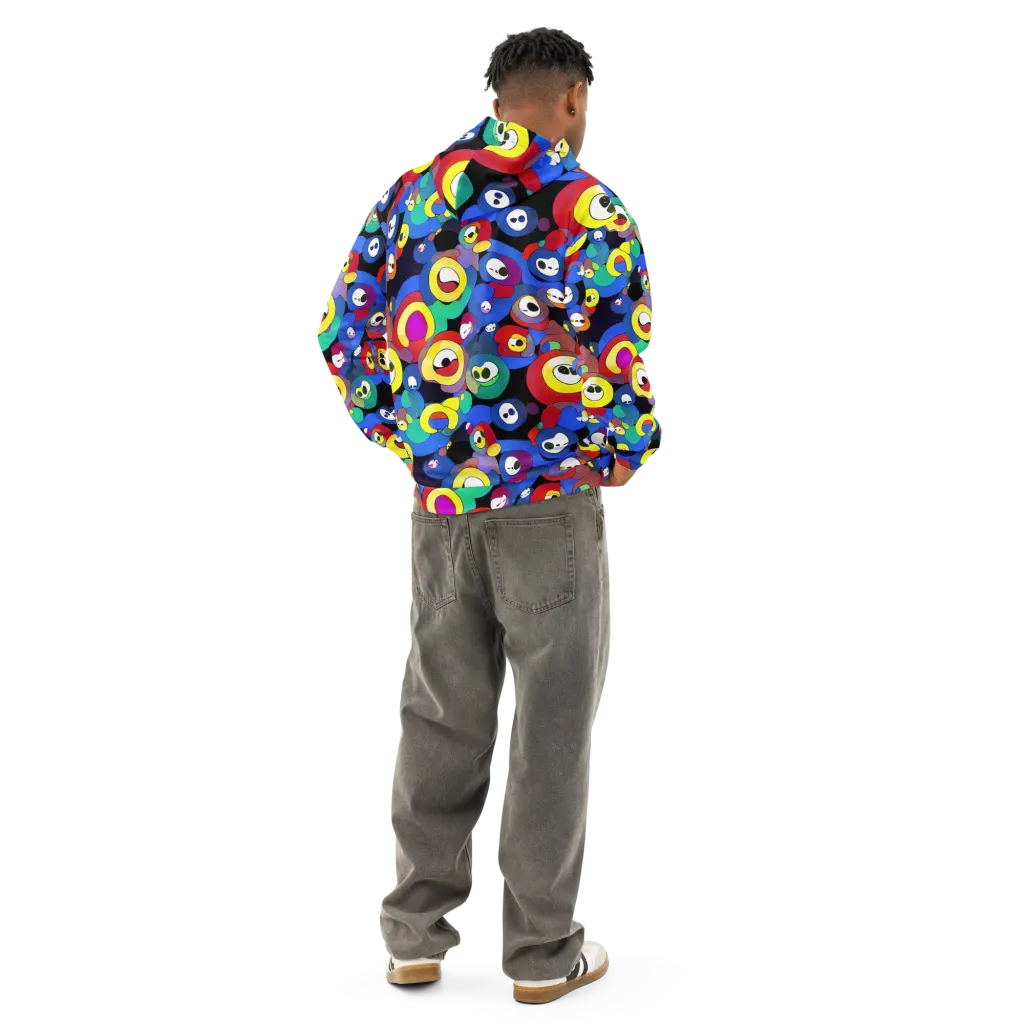 Neon Watchers on Cotton Hoodie — Back