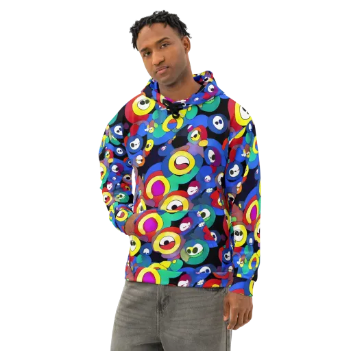 Neon Watchers on a Cotton Hoodie