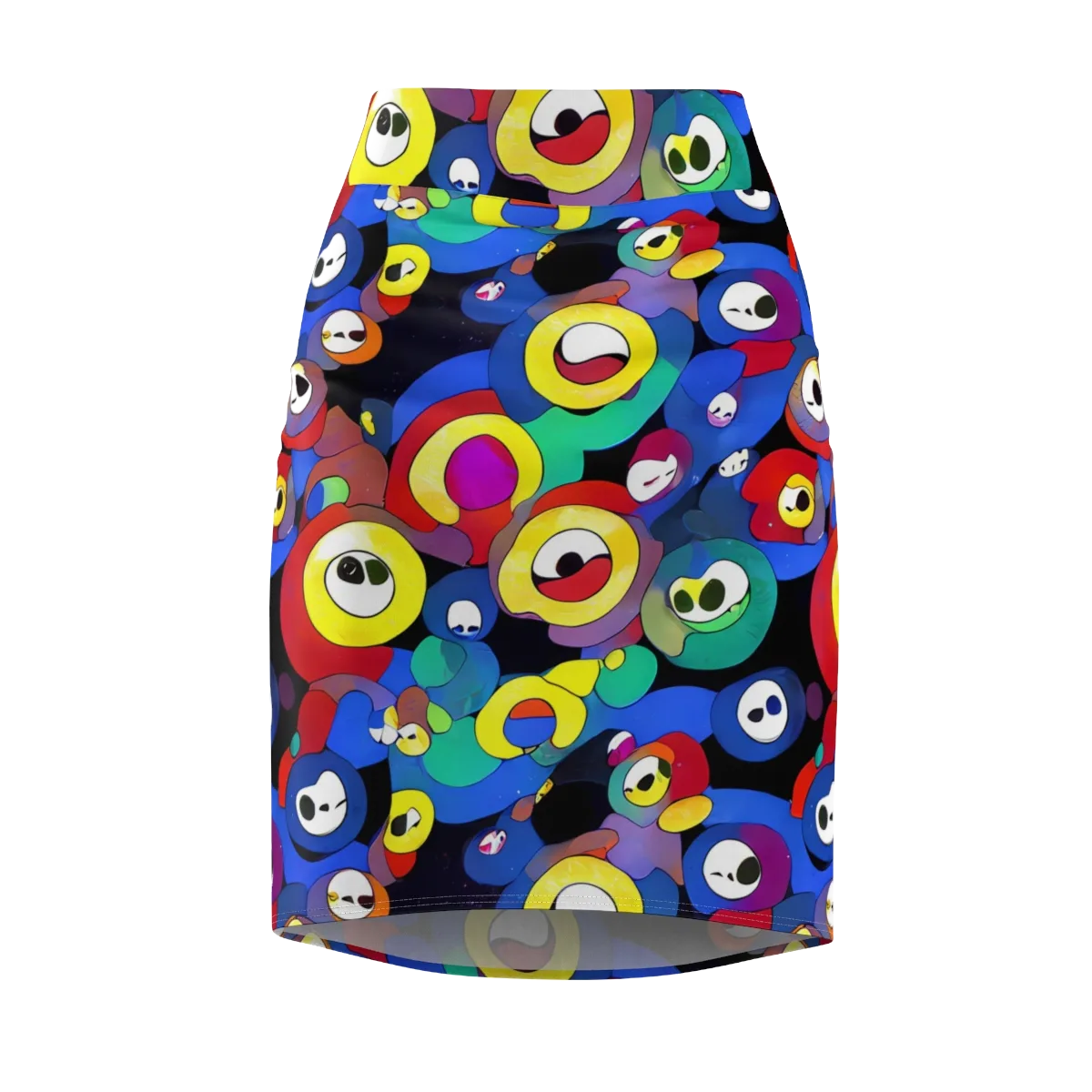 Neon Watchers on Pencil Skirt — Front