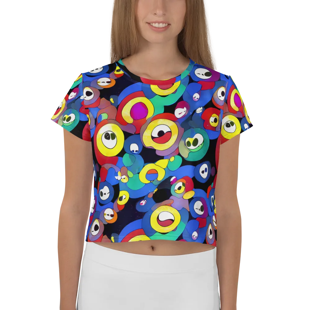 Neon Watchers on Crop Tee — Front
